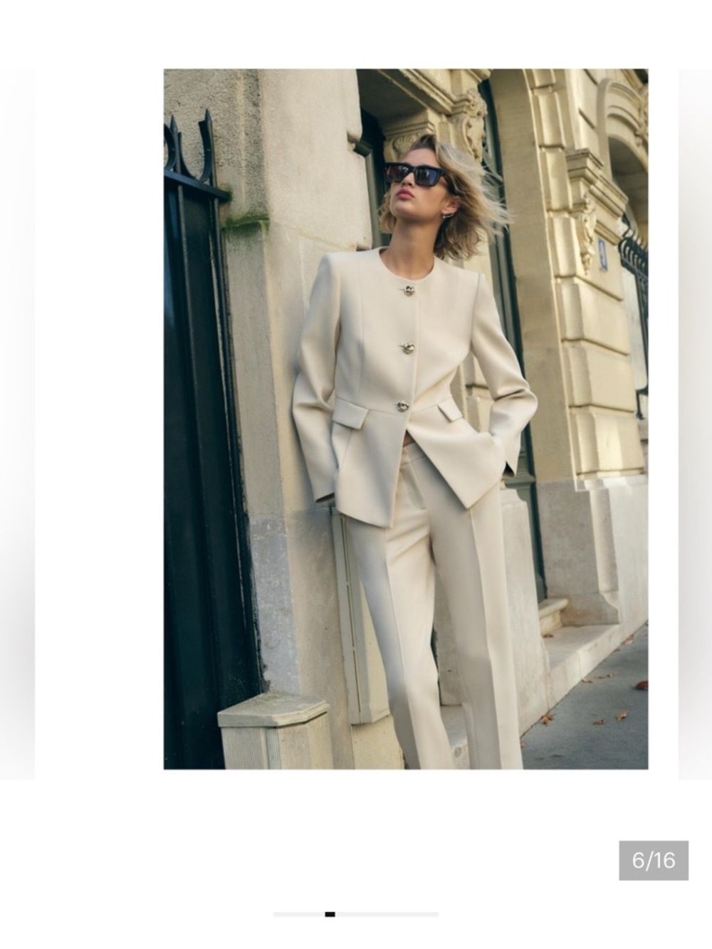 Zara Cream Tailored Women’s  Blazer:Small